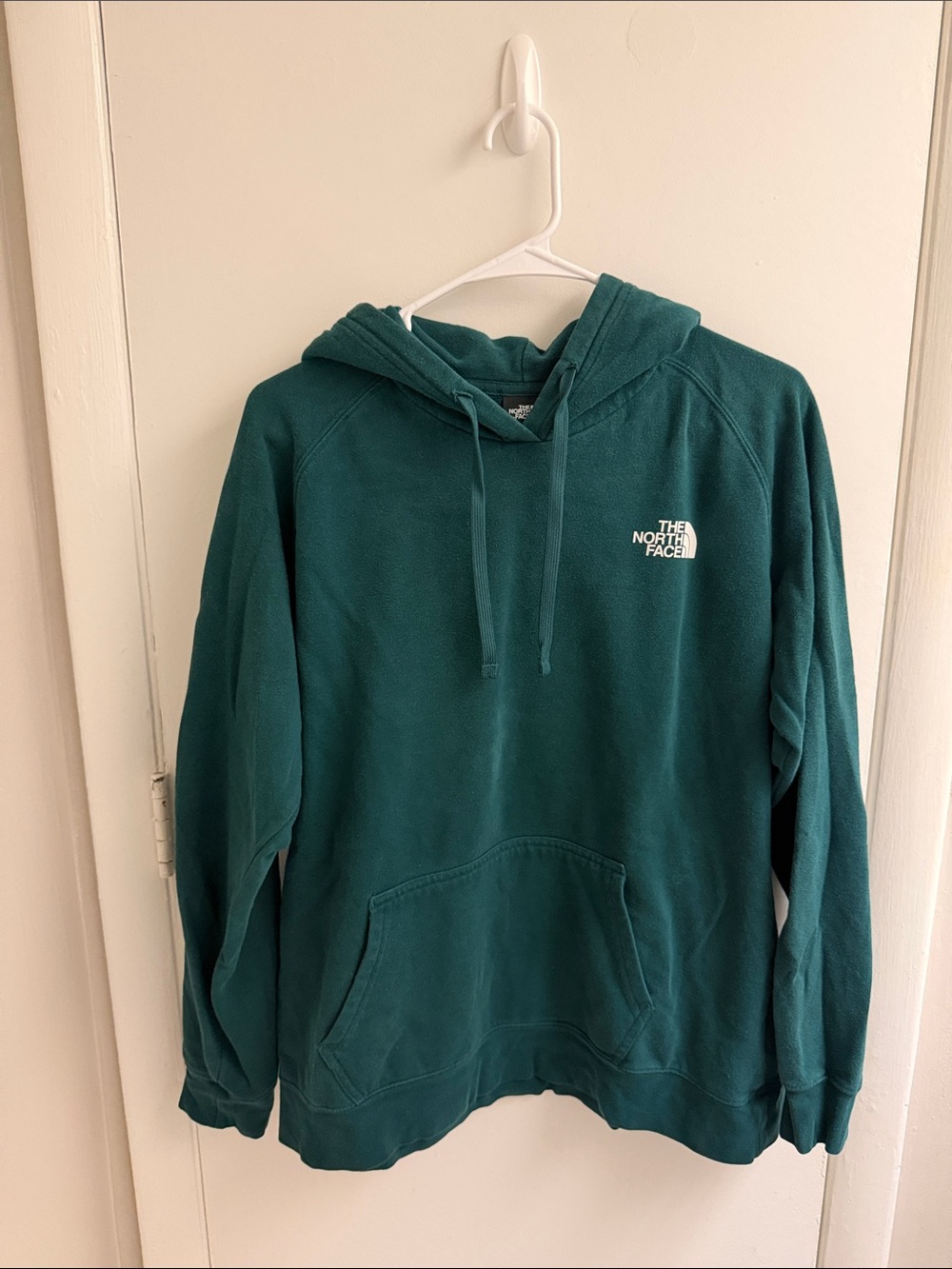 North Face Teal Green Pullover Hoodie, Wide Waist Band